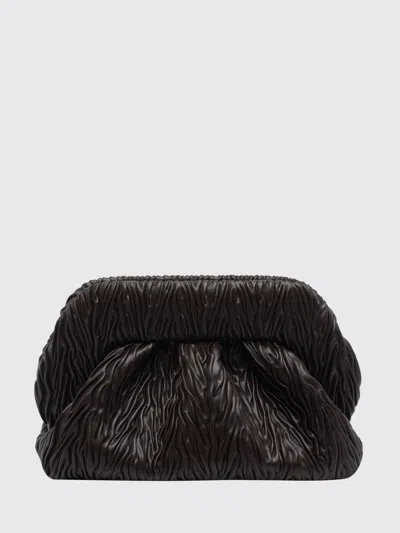 Themoirè Bios Embossed Vegan Leather Clutch In Brown