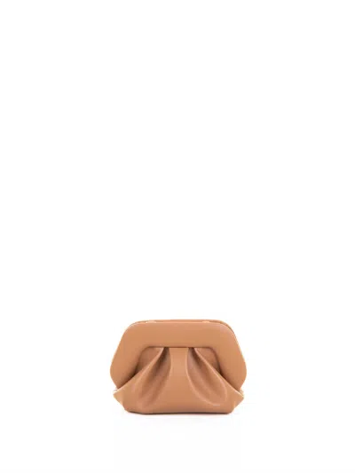 Themoirè Hazelnut Vegan Clutch With Shoulder Strap