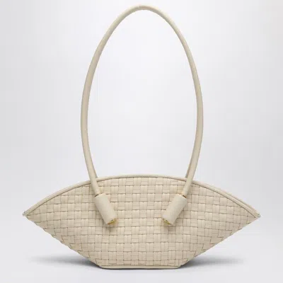 Themoirè Ivory Olympia Bag In Woven Eco-leather In White