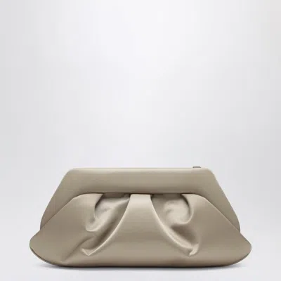 Themoirè Ivory Satin Clutch Emera In White