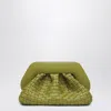 Themoirè Kiwi Colored Braided Clutch Tia In Yellow