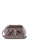 Themoire' Laminated Leather Tia Shoulder Bag With Woven Pattern In Metallic
