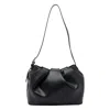 Themoirè Slouchy Vegan Shoulder Bag With Adjustable Strap In Black