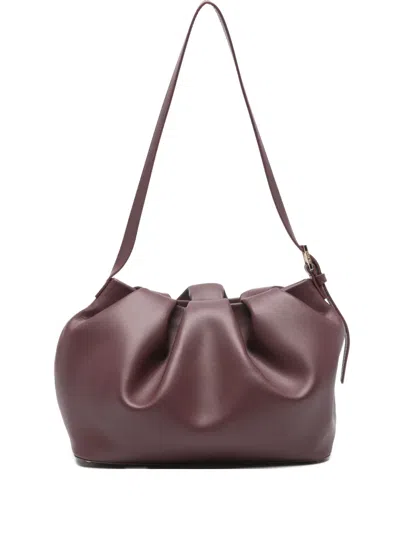 Themoirè Lara Vegan Gathered Shoulder Bag In Burgundy