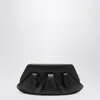 Themoirè Pleated Rectangular Shoulder Bag With Detachable Strap In Black