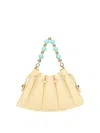 Themoirè Beaded Handle Pleated Design Bag