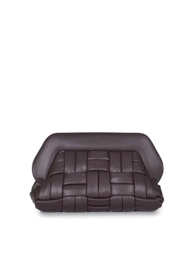 Themoirè Leather Bag In Brown