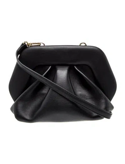 Pre-owned Themoirè Leather Clutch In Black