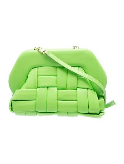 Pre-owned Themoirè Leather Clutch In Green