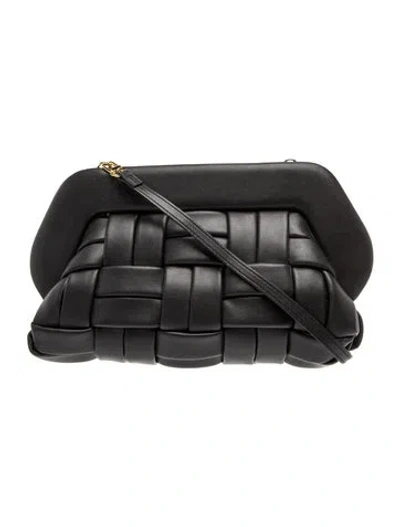 Pre-owned Themoirè Leather Crossbody Bag In Black
