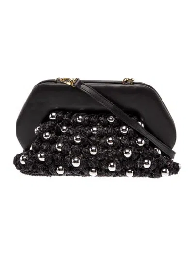 Pre-owned Themoirè Leather Crossbody Bag In Black