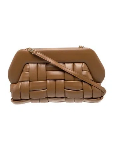 Pre-owned Themoirè Leather Crossbody Bag In Brown