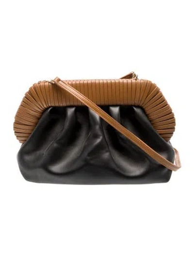 Pre-owned Themoirè Leather Crossbody Bag In Brown