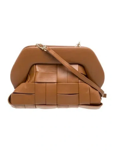 Pre-owned Themoirè Leather Crossbody Bag In Brown