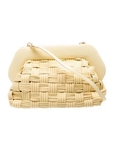Pre-owned Themoirè Leather Crossbody Bag In Gold