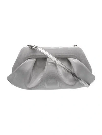 Pre-owned Themoirè Leather Crossbody Bag In Gray