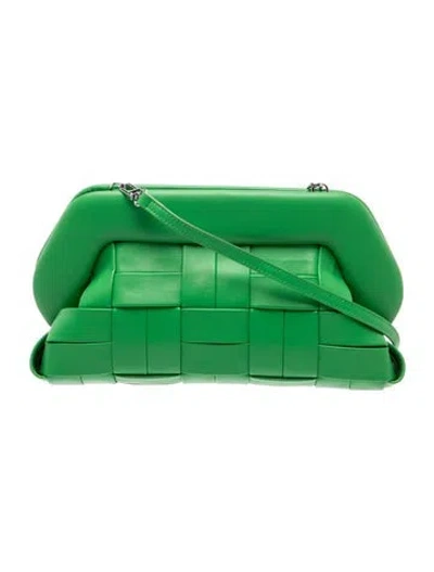 Pre-owned Themoirè Leather Crossbody Bag In Green
