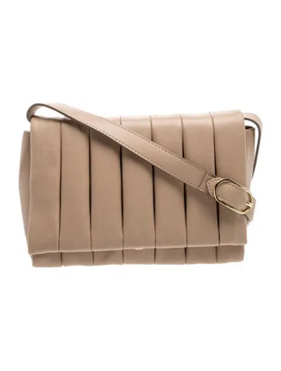 Pre-owned Themoirè Leather Crossbody Bag In Neutrals