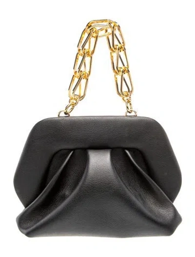 Pre-owned Themoirè Leather Evening Bag In Black