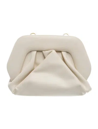Pre-owned Themoirè Leather Evening Bag In Neutral