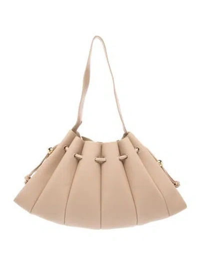 Pre-owned Themoirè Leather Evening Bag In Neutral