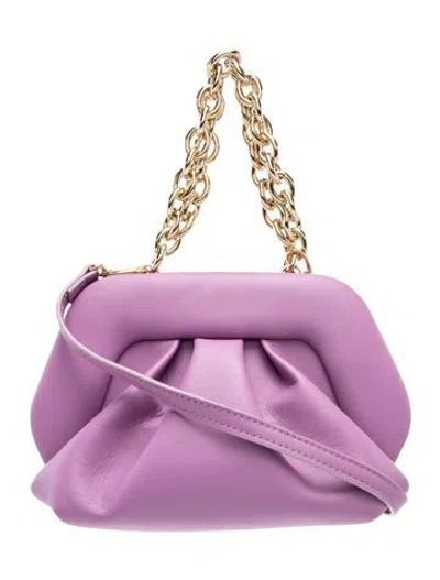 Pre-owned Themoirè Leather Evening Bag In Purple
