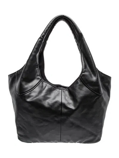 Pre-owned Themoirè Leather Hobo In Black