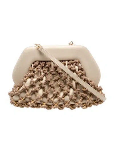 Pre-owned Themoirè Leather Knots Strass Bag In Neutral