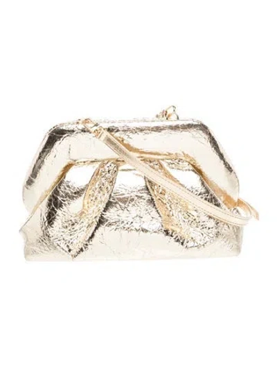 Pre-owned Themoirè Leather Minaudière In Gold/metallic