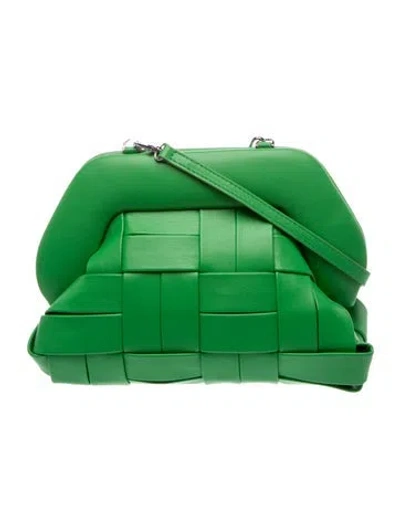 Pre-owned Themoirè Leather Shoulder Bag In Green