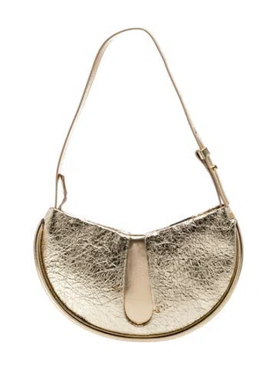 Pre-owned Themoirè Leather Shoulder Bag In Neutrals