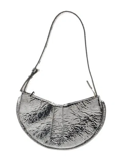 Pre-owned Themoirè Leather Shoulder Bag In Silver