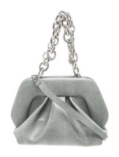 Pre-owned Themoirè Leather Shoulder Bag W/ Tags In Grey