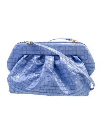 Pre-owned Themoirè Leather Top Handle Bag In Blue