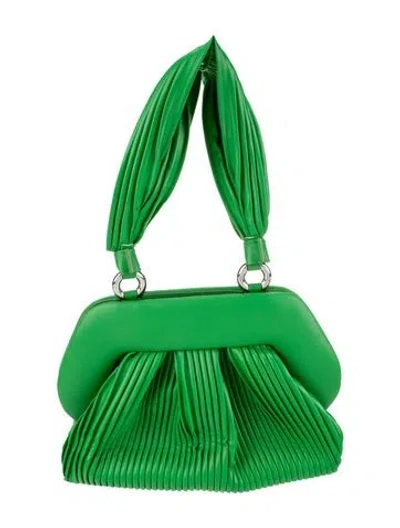 Pre-owned Themoirè Leather Top Handle Bag In Green