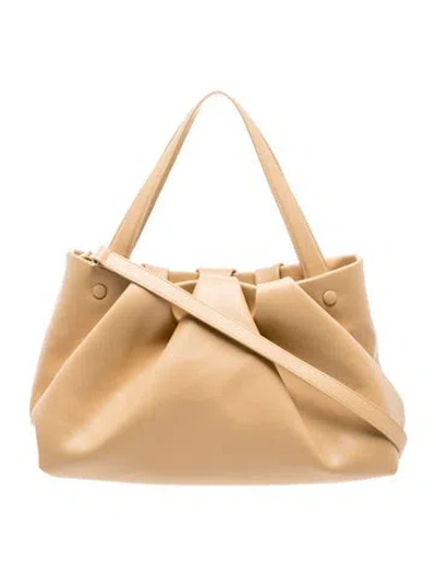 Pre-owned Themoirè Leather Top Handle Bag In Neutral