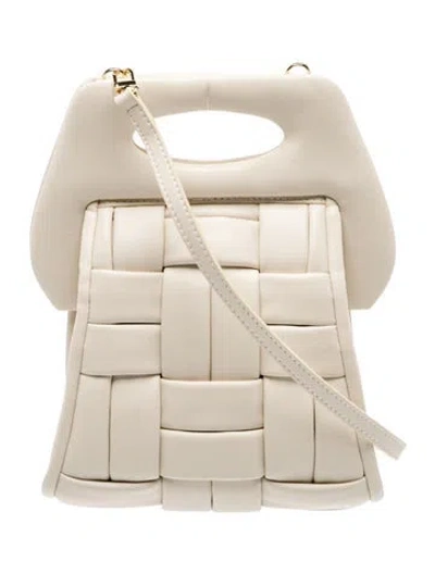 Pre-owned Themoirè Leather Top Handle Bag In Neutral