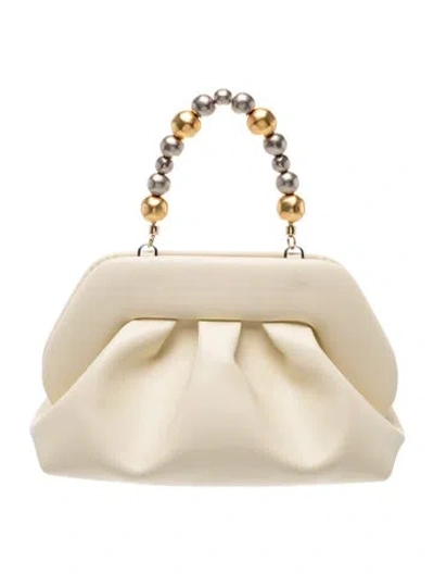 Pre-owned Themoirè Leather Top Handle Bag In Neutrals
