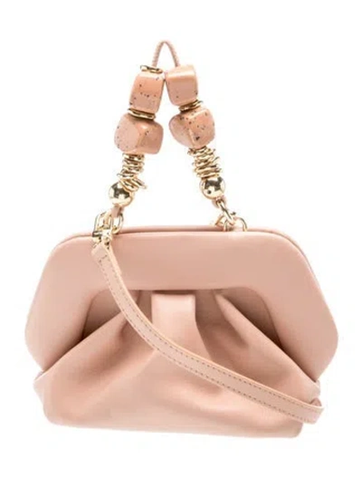 Pre-owned Themoirè Leather Top Handle Bag In Neutrals