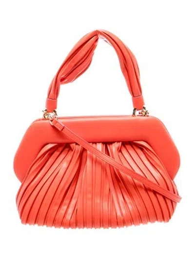 Pre-owned Themoirè Leather Top Handle Bag In Red