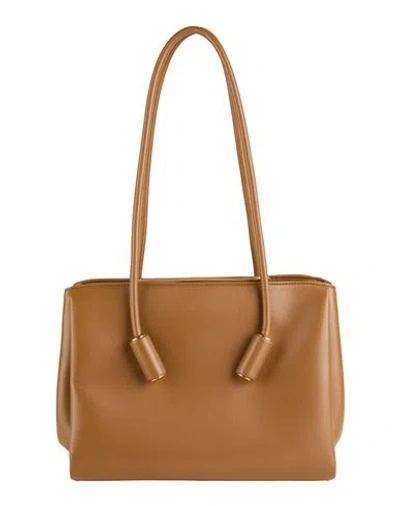 Themoirè Leila Woman Shoulder Bag Camel Size - Bio-based Polyurethane In Sand