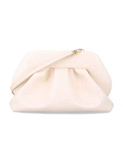 Themoirè Light Cream Bios Medium Clutch In White