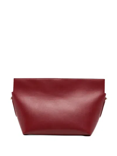 Themoirè Logo-debossed Shoulder Bag In Burgundy