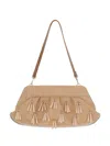 Themoirè Macadamia Leather Clutch Bag