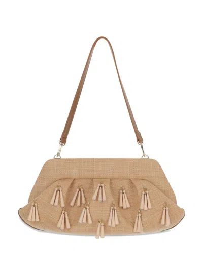 Themoirè Macadamia Leather Clutch Bag