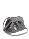 Themoirè Versatile Cross-body Bag Detachable Strap In Silver