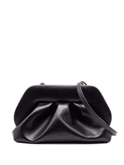 Themoirè Magnetic-fastening Clutch Bag In Black