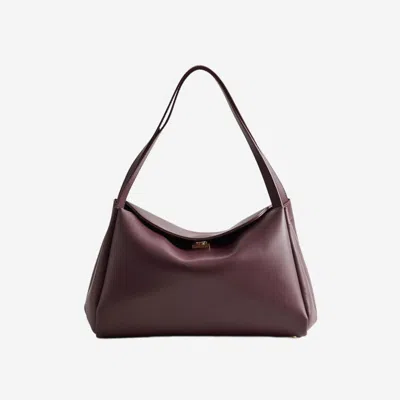 Themoirè Maroon Eudora Shoulder Bag In Burgundy