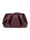 Themoirè Pleated Shoulder Strap Structured Clutch Bag In Burgundy
