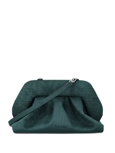 Themoirè Medium Bios Clutch Bag In Green